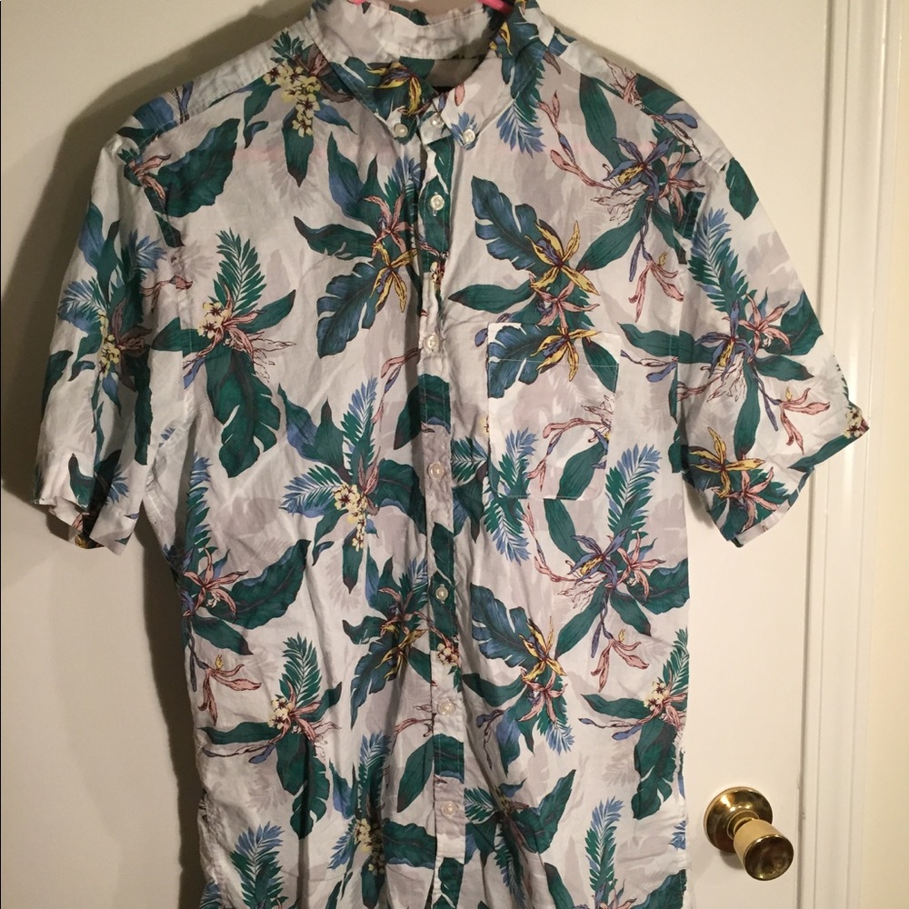 H&M Floral Hawaiian Shirt Men's Large